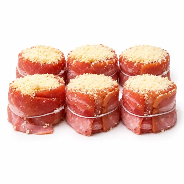 Coronitas de Solomillo Bandeja de 750 g sobre fondo blanco