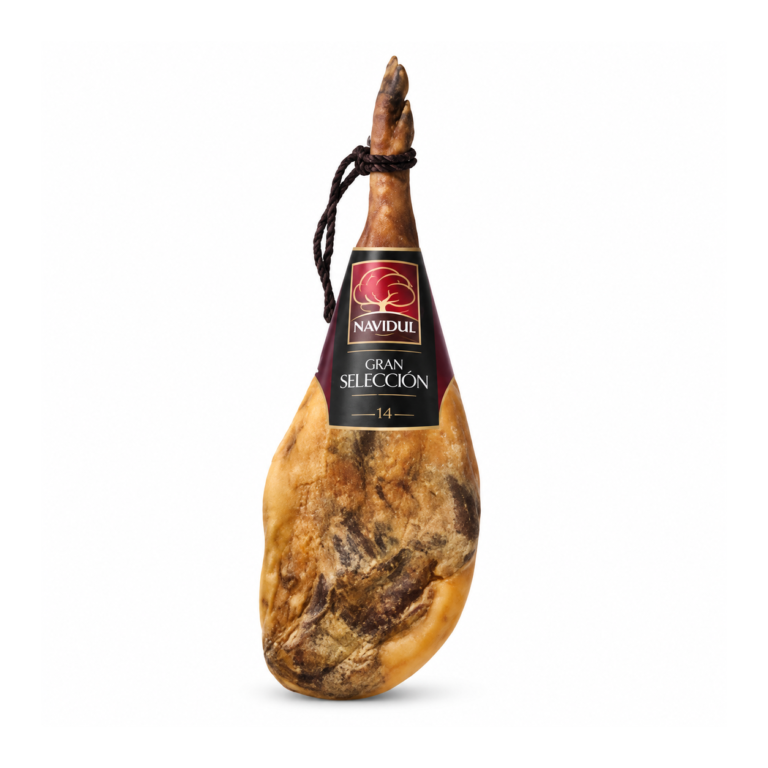 Jamón Navidul Gran Selección sobre fondo blanco