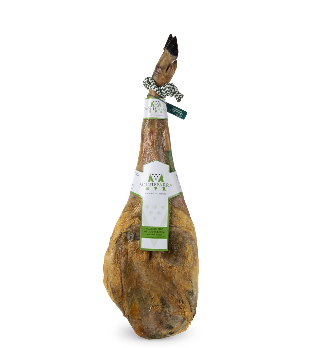 monteparra-jamones-embutidos-guijuelo-paleta-cebo-campo Paleta de Cebo Ibérica 50% Raza Ibérica Monteparra 4,5Kg aprox. - Imagen 1