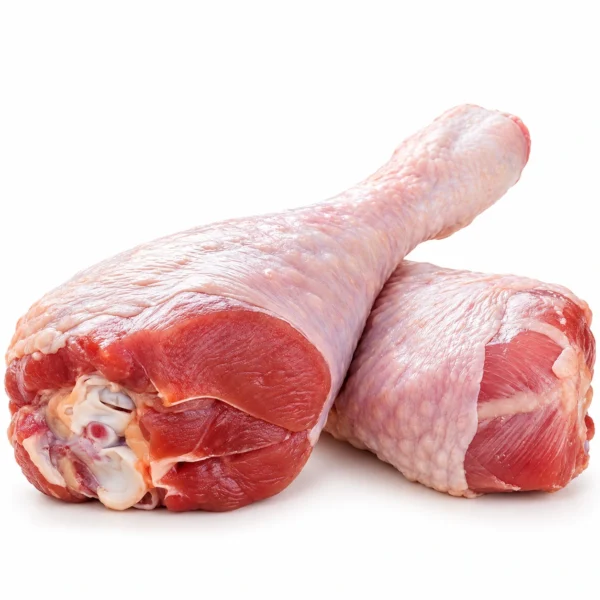 Muslos de Pavo Bandeja de 2 unidades 800 g sobre fondo blanco