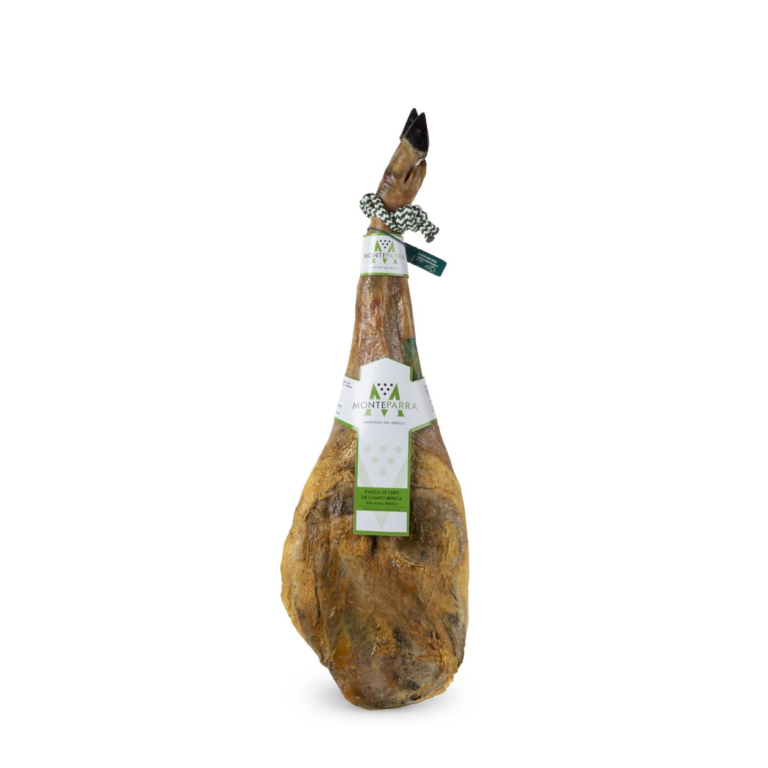 Paleta de Cebo Ibérica 50% Raza Ibérica Monteparra 4,5Kg aprox. sobre fondo blanco